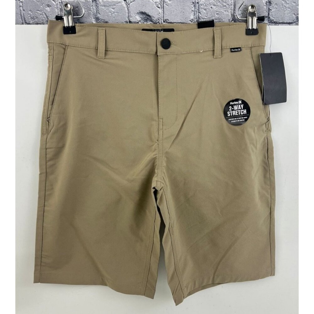 Hurley H20 Dri Boys Size 18 Shorts Khaki Walking‎ Adjustable Waist 29"